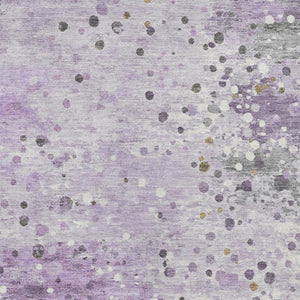 HomeRoots 5' Modern Lavender and Ivory Abstract Area Rug – Stylish, Durable, Washable for Indoor/Outdoor Use 8' X 10' 628851
