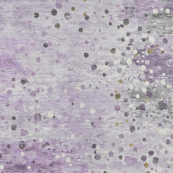 HomeRoots 5' Modern Lavender and Ivory Abstract Area Rug – Stylish, Durable, Washable for Indoor/Outdoor Use 8' X 10' 628851
