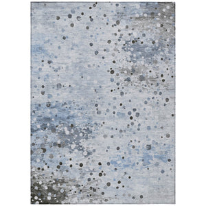 HomeRoots 5' Sky Blue and Gray Abstract Area Rug - Durable, Washable Design for Indoor and Outdoor Spaces 9' X 12' 628858