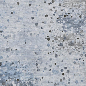HomeRoots 5' Sky Blue and Gray Abstract Area Rug - Durable, Washable Design for Indoor and Outdoor Spaces 9' X 12' 628858