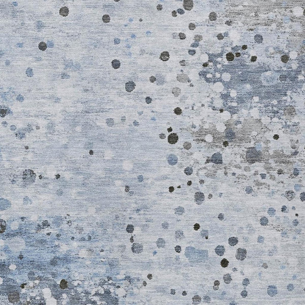 HomeRoots 5' Sky Blue and Gray Abstract Area Rug - Durable, Washable Design for Indoor and Outdoor Spaces 9' X 12' 628858