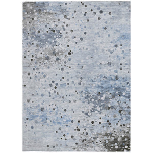 HomeRoots 5' Sky Blue and Gray Abstract Area Rug - Durable, Washable Design for Indoor and Outdoor Spaces 10' X 14' 628859