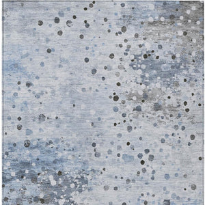 HomeRoots 5' Sky Blue and Gray Abstract Area Rug - Durable, Washable Design for Indoor and Outdoor Spaces 10' X 14' 628859