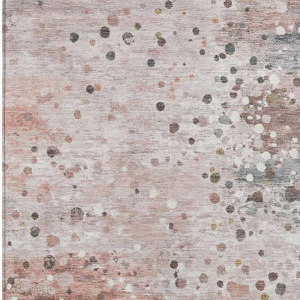 HomeRoots 5' Salmon and Gray Abstract Washable Area Rug - Durable, Stylish Design for Indoor and Outdoor Use 5' X 8' 628861