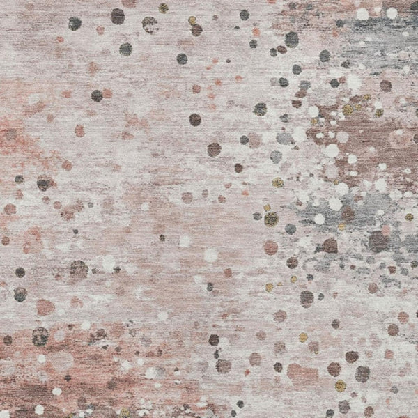 HomeRoots 5' Salmon and Gray Abstract Washable Area Rug - Durable, Stylish Design for Indoor and Outdoor Use 8' X 10' 628863