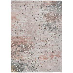 HomeRoots 5' Salmon and Gray Abstract Washable Area Rug - Durable, Stylish Design for Indoor and Outdoor Use 9' X 12' 628864