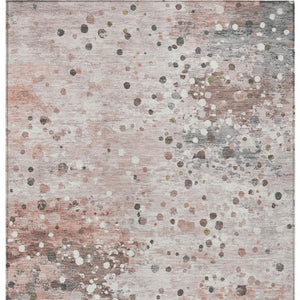 HomeRoots 5' Salmon and Gray Abstract Washable Area Rug - Durable, Stylish Design for Indoor and Outdoor Use 10' X 14' 628865