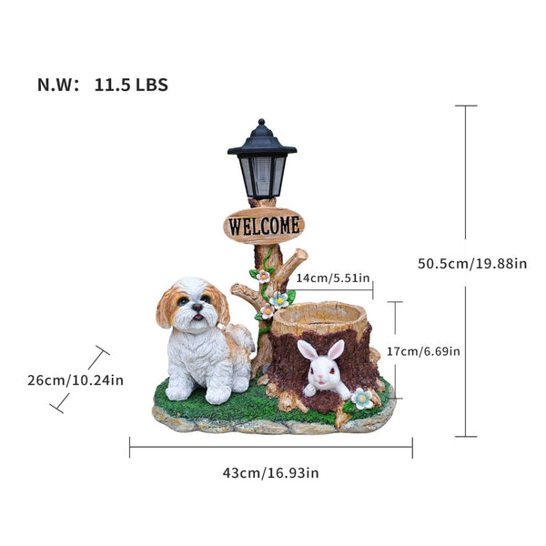 English Elm Sitting Corgi Resin Planter Sculpture Whimsical Porch Garden Decor with Succulent Cavity W5398P464240