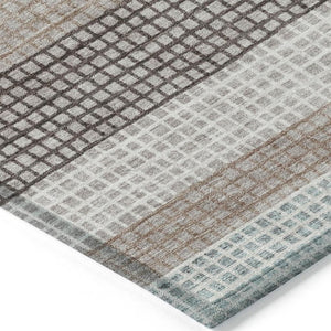 HomeRoots 5' Taupe and Ivory Striped Area Rug - Stylish, Durable, and Washable for Indoor or Outdoor Use 5' X 8' 628891