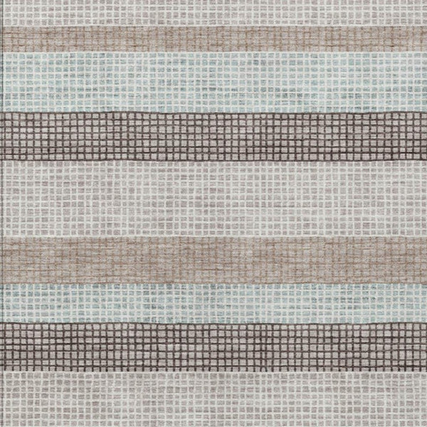 HomeRoots 5' Taupe and Ivory Striped Area Rug - Stylish, Durable, and Washable for Indoor or Outdoor Use 8' X 10' 628893