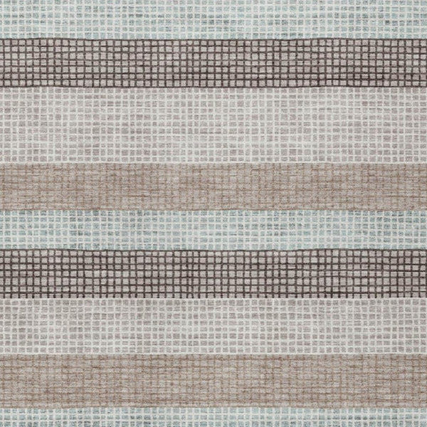 HomeRoots 5' Taupe and Ivory Striped Area Rug - Stylish, Durable, and Washable for Indoor or Outdoor Use 10' X 14' 628895