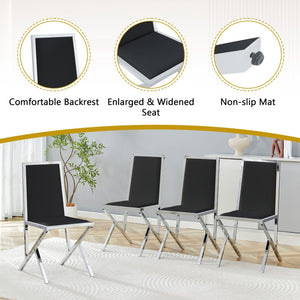 English Elm Table and Chair Set Round Walnut Mdf Top Six Seat Dining with Gold Accent Legs Black+Silver,Transparent W1151S04787