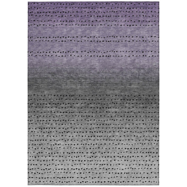 HomeRoots 5' Modern Purple and Gray Abstract Area Rug - Durable, Washable Design for Indoor and Outdoor Use 5' X 8' 628915