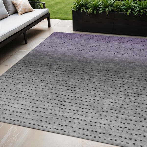 HomeRoots 5' Modern Purple and Gray Abstract Area Rug - Durable, Washable Design for Indoor and Outdoor Use 5' X 8' 628915