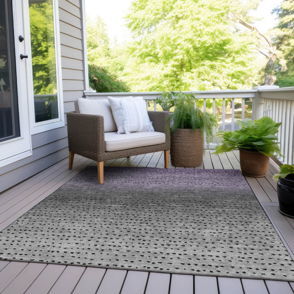 HomeRoots 5' Modern Purple and Gray Abstract Area Rug - Durable, Washable Design for Indoor and Outdoor Use 5' X 8' 628915