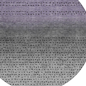 HomeRoots 5' Modern Purple and Gray Abstract Area Rug - Durable, Washable Design for Indoor and Outdoor Use 8' Round 628916