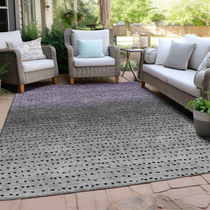 HomeRoots 5' Modern Purple and Gray Abstract Area Rug - Durable, Washable Design for Indoor and Outdoor Use 8' X 10' 628917