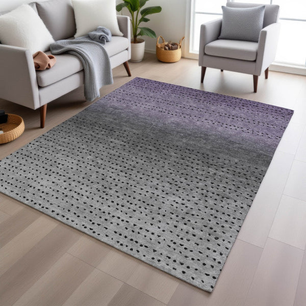 HomeRoots 5' Modern Purple and Gray Abstract Area Rug - Durable, Washable Design for Indoor and Outdoor Use 8' X 10' 628917