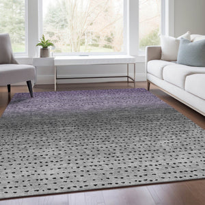HomeRoots 5' Modern Purple and Gray Abstract Area Rug - Durable, Washable Design for Indoor and Outdoor Use 8' X 10' 628917