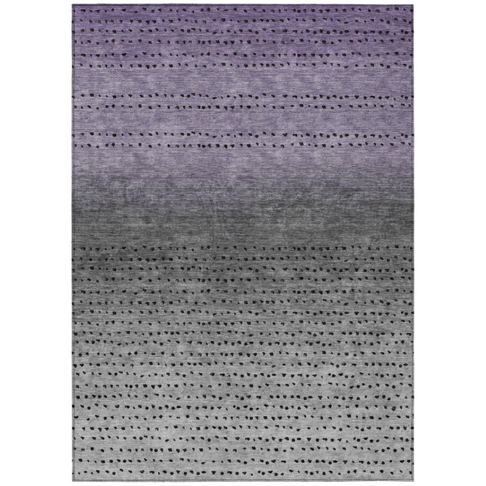HomeRoots 5' Modern Purple and Gray Abstract Area Rug - Durable, Washable Design for Indoor and Outdoor Use 9' X 12' 628918