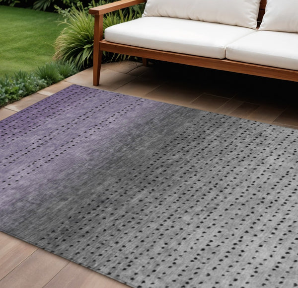 HomeRoots 5' Modern Purple and Gray Abstract Area Rug - Durable, Washable Design for Indoor and Outdoor Use 10' X 14' 628919