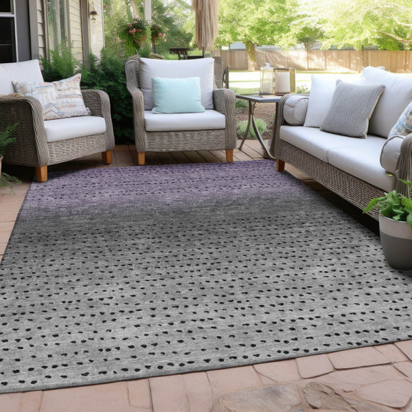 HomeRoots 5' Modern Purple and Gray Abstract Area Rug - Durable, Washable Design for Indoor and Outdoor Use 10' X 14' 628919