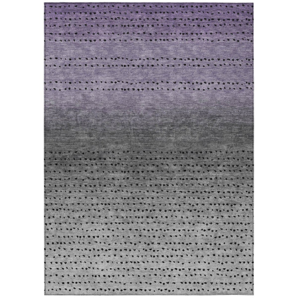 HomeRoots 5' Modern Purple and Gray Abstract Area Rug - Durable, Washable Design for Indoor and Outdoor Use 10' X 14' 628919