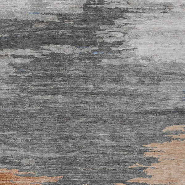 HomeRoots 5' Stylish Rust and Gray Abstract Area Rug - Washable, Durable, Indoor/Outdoor Versatile Design 8' X 10' 628947