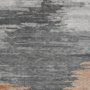 HomeRoots 5' Stylish Rust and Gray Abstract Area Rug - Washable, Durable, Indoor/Outdoor Versatile Design 9' X 12' 628948