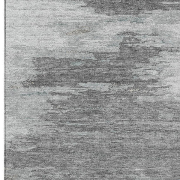HomeRoots 5' Teal Blue and Gray Abstract Indoor Outdoor Area Rug – Durable, Washable, Contemporary Style for Any Space 5' X 8' 628951