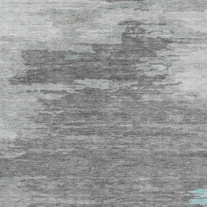 HomeRoots 5' Teal Blue and Gray Abstract Indoor Outdoor Area Rug – Durable, Washable, Contemporary Style for Any Space 9' X 12' 628954