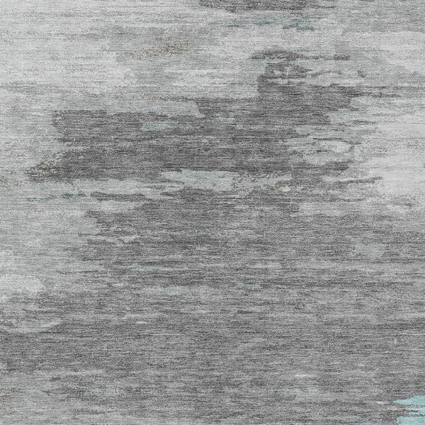 HomeRoots 5' Teal Blue and Gray Abstract Indoor Outdoor Area Rug – Durable, Washable, Contemporary Style for Any Space 10' X 14' 628955