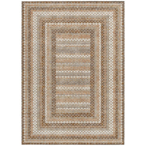 HomeRoots 5' Geometric Chocolate and Beige Area Rug - Stylish, Washable Design for Indoor and Outdoor Spaces 8' X 10' 628965