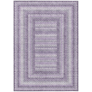 HomeRoots 5' Stylish Lavender and Ivory Geometric Area Rug - Durable, Washable for Indoor & Outdoor Use 9' X 12' 628978