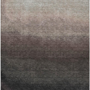 HomeRoots 5' Black and Silver Ombre Indoor Outdoor Area Rug – Stylish, Washable, Durable for High-Traffic Spaces 5' X 8' 628999