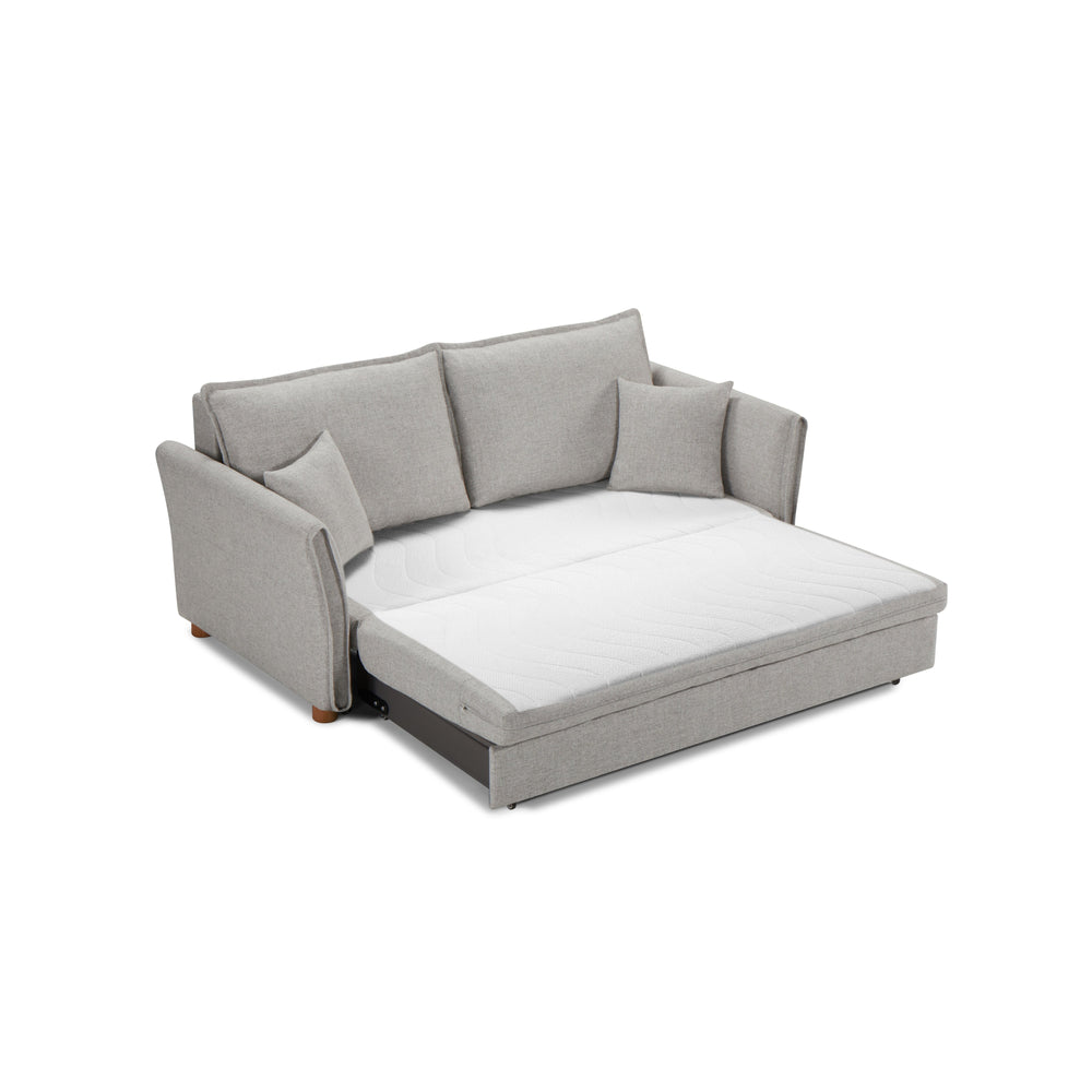 English Elm Oren Gray Chenille Sectional Sofa Sleeper w/ Queen Pull-Out, Hidden Storage, Pocket Coil Comfort B2726S00128