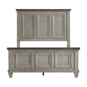 English Elm 1pc Eastern King Bed Towering Headboard Acacia Wood Two-tone Rustic Bedroom B011S01611