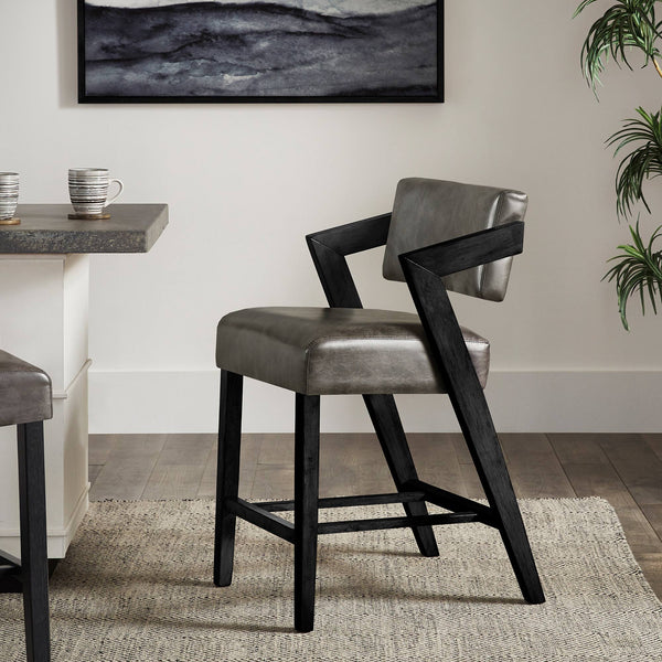 Billings Rubberwood Counter Stool with Cushioned Seat and Tilting Back for Kitchen Bars