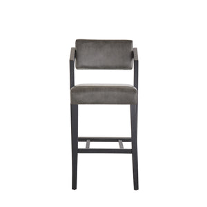 Homelegance Billings Cushioned Rubberwood Bar Stool with Ergonomic Backrest for Kitchen Islands Black / Charcoal 628BK-29CCPU