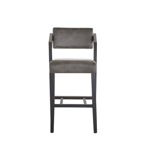Homelegance Billings Cushioned Rubberwood Bar Stool with Ergonomic Backrest for Kitchen Islands Black / Charcoal 628BK-29CCPU