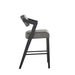 Billings Cushioned Rubberwood Bar Stool with Ergonomic Backrest for Kitchen Islands