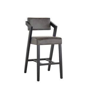 Billings Cushioned Rubberwood Bar Stool with Ergonomic Backrest for Kitchen Islands
