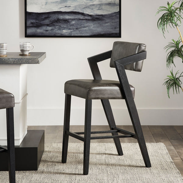 Billings Cushioned Rubberwood Bar Stool with Ergonomic Backrest for Kitchen Islands