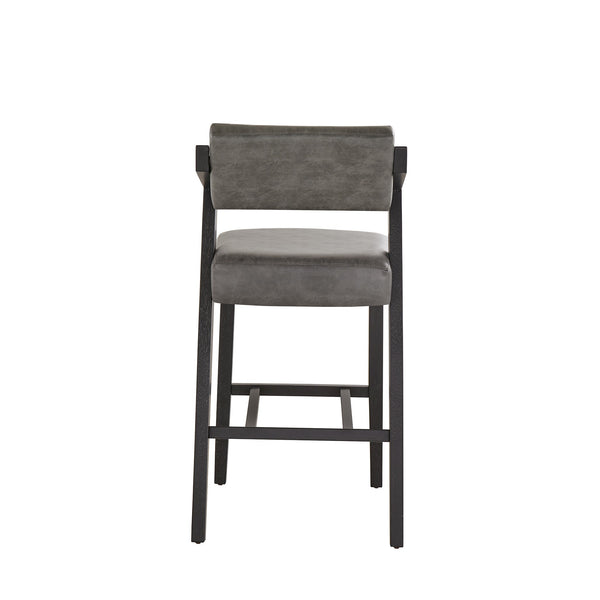 Billings Cushioned Rubberwood Bar Stool with Ergonomic Backrest for Kitchen Islands
