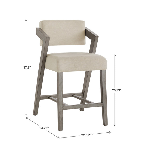 Billings Rubberwood Counter Stool with Cushioned Seat and Tilting Back for Kitchen Bars