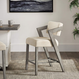 Billings Rubberwood Counter Stool with Cushioned Seat and Tilting Back for Kitchen Bars