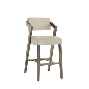 Billings Cushioned Rubberwood Bar Stool with Ergonomic Backrest for Kitchen Islands