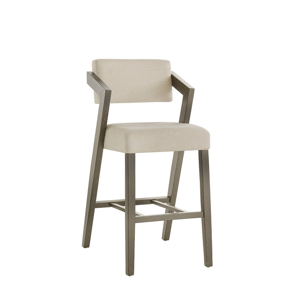 Billings Cushioned Rubberwood Bar Stool with Ergonomic Backrest for Kitchen Islands