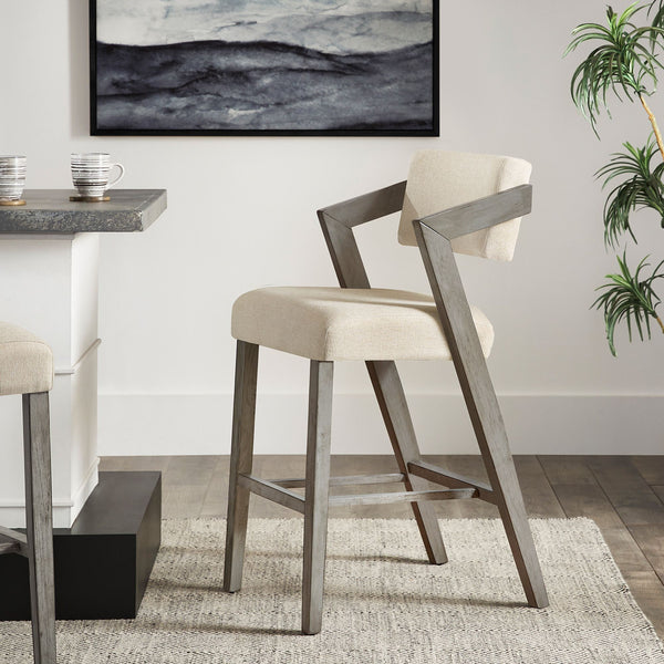 Billings Cushioned Rubberwood Bar Stool with Ergonomic Backrest for Kitchen Islands