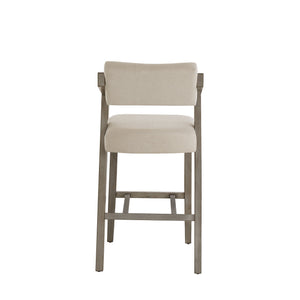 Billings Cushioned Rubberwood Bar Stool with Ergonomic Backrest for Kitchen Islands